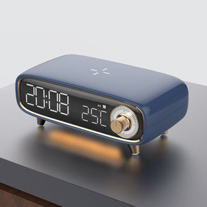 DREAMCLOX 五合一無線充電藍牙音箱 溫度時鐘 小夜燈 / Blue - UNWIRE STORE
